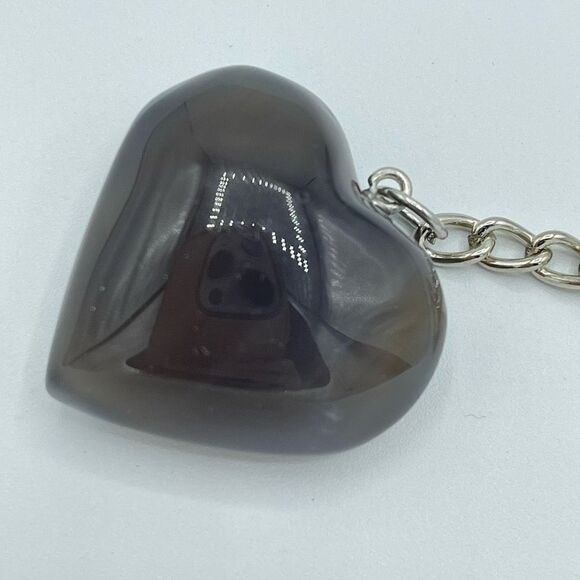 Orca agate heart keychain key ring pendant chain NEW hand crafted - Picture 5 of 11